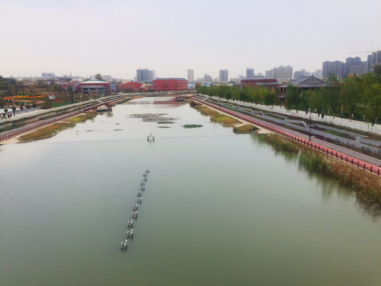 渭南沋河公园继续建设中,看到了新气象.